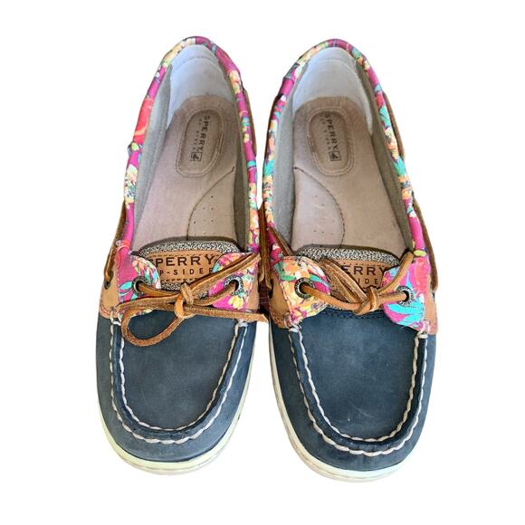Sperry Boat Shoes US 7.5 Floral Angelfish STS91741 Topsider Loafers Slip On EUC - Picture 7 of 7